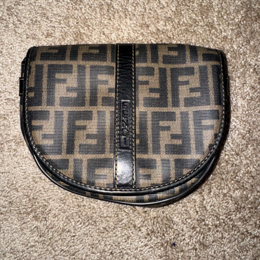 Vintage Fendi Black and Tan Monogram Bag